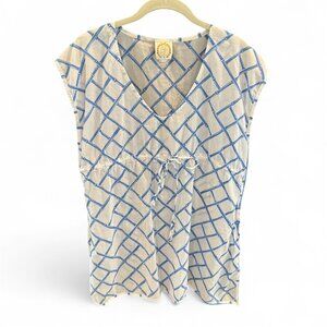 Beaufort Bonnet Company Blue Bamboo Print Cotton Swim Cover-Up XS/S Vacation